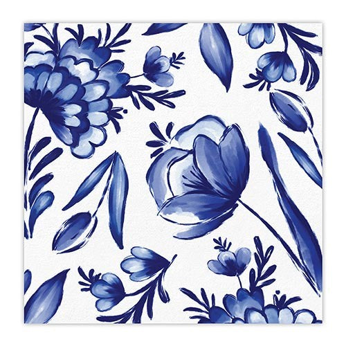 Beverage Napkins Blue Floral