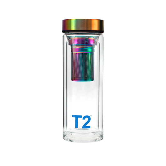 T2 Double Walled Glass Flask Rainbow
