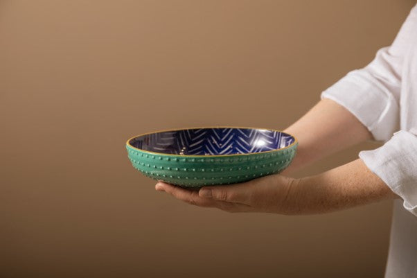 Coupe Bowl 21cm Indigo Chevron