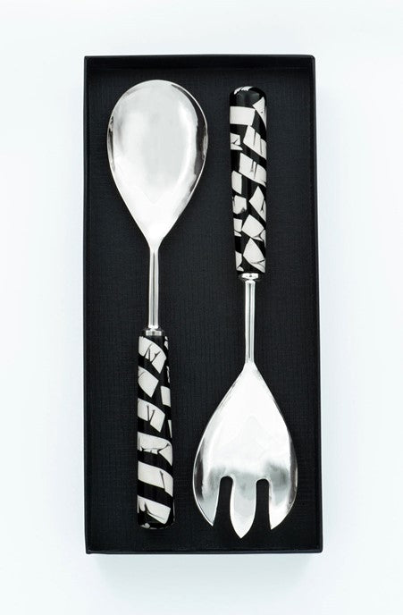 Salad Servers Black/White