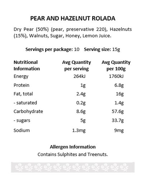 Rolada Pear & Hazelnut