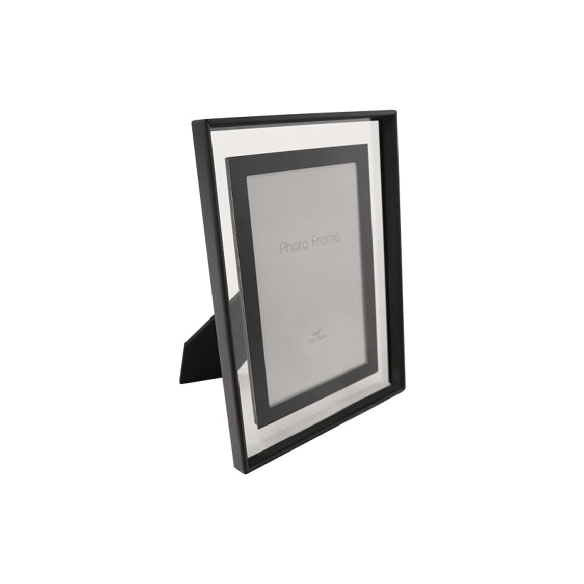 Picture Frame Black Polished Glass 4"x 6"