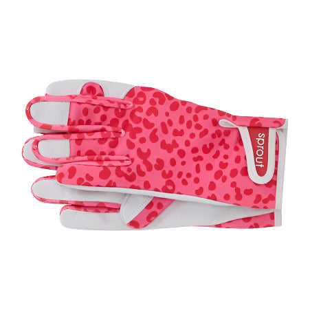Goatskin Gloves Cheetah Spot Pink