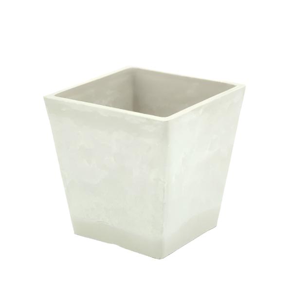 Stonefusion Sq pot 12x12cm White