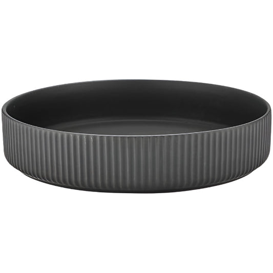 Linear Ribbed  Charcoal Salad Bowl
