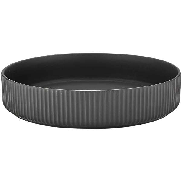 Linear Ribbed  Charcoal Salad Bowl