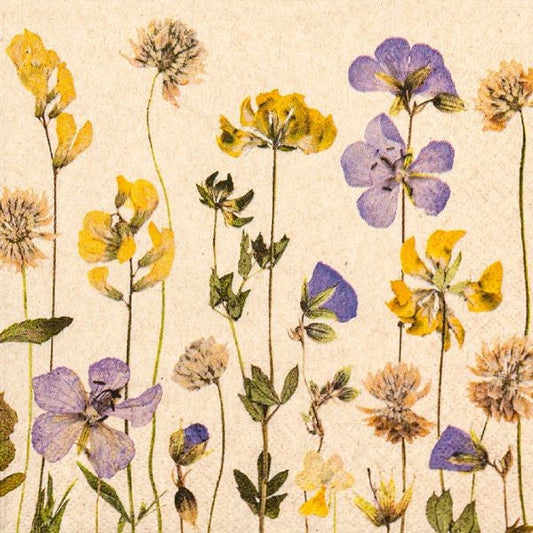 Luncheon Pressed Flowers Napkins