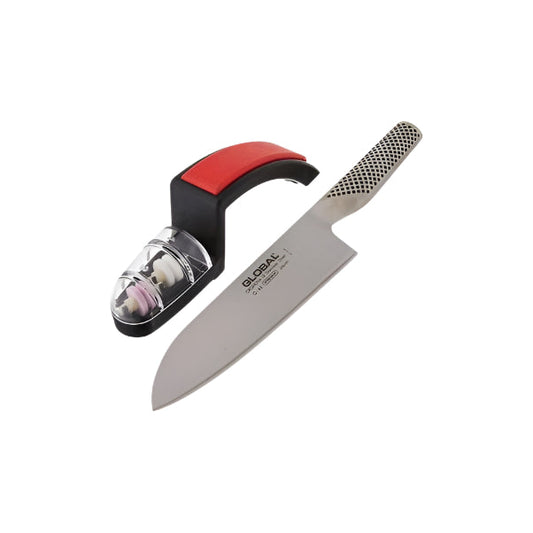 Global 20cm Cooks & Sharpener Set