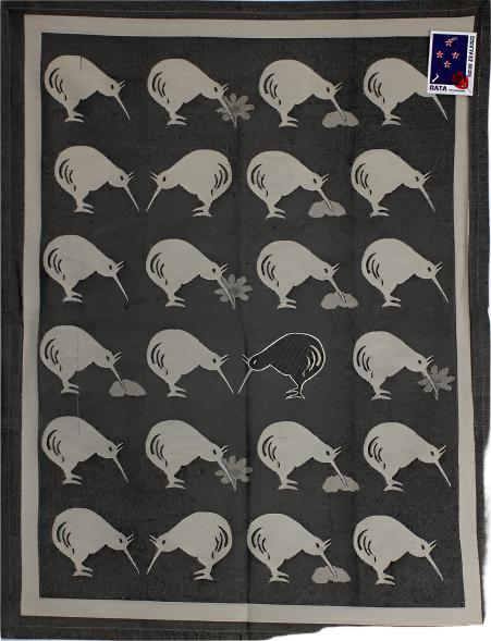 Tea Towel Kiwi Country Black