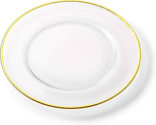 Glass Charger Plate w Gold Rim