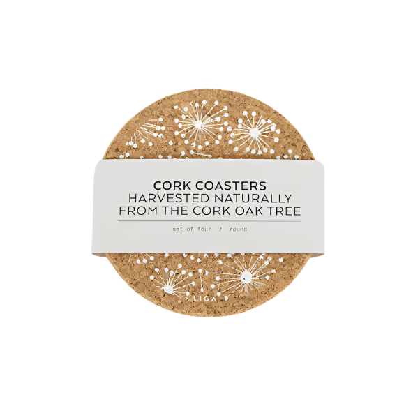 Coasters Cork Set4 Dandelion