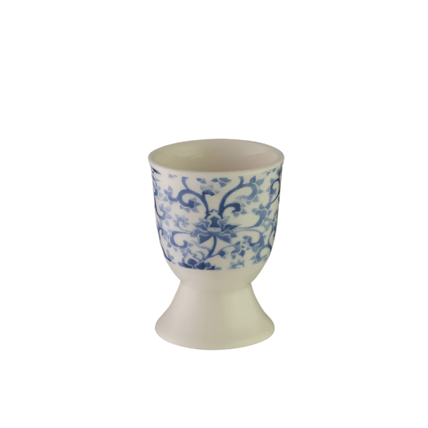 Egg Cup China Blue Scroll