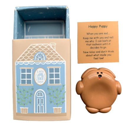 Metal Worry Stone Happy Puppy