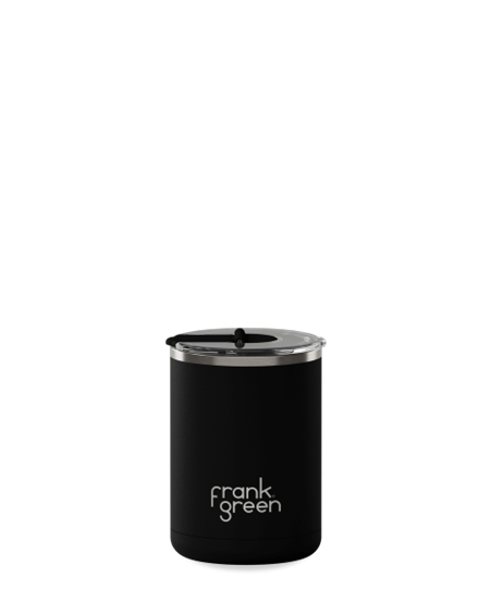 Ceramic Coffee Cup w Hinged Lid Midnight