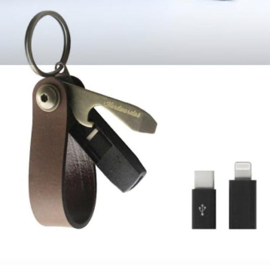 Brown Leather Tagged Tech Keys