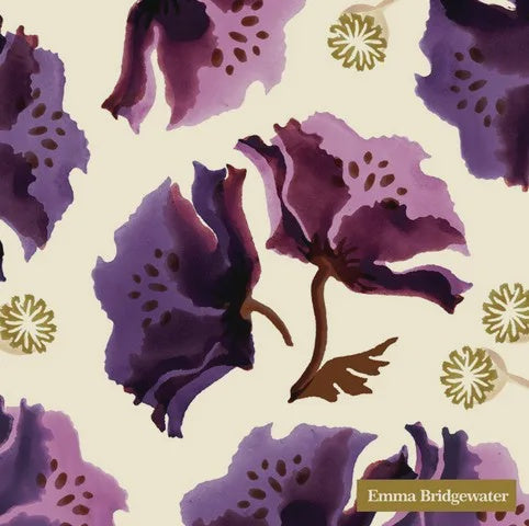 Luncheon Purple Poppies Cream