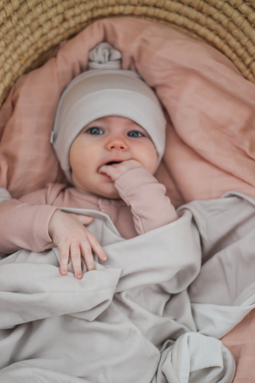 Merino & Bamboo Baby Swaddle - Pebble