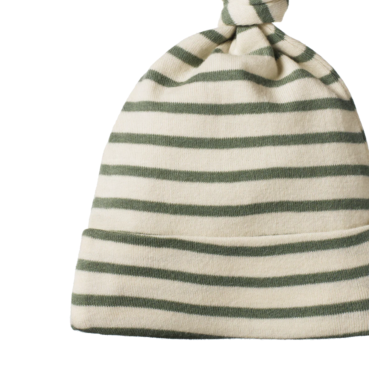 Cotton Knotted Beanie Nettle Sailor Stripe