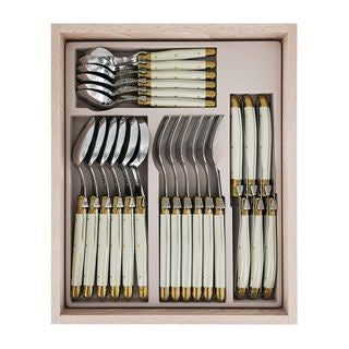 Verdier 24pc Cutlery Ivory & Brass