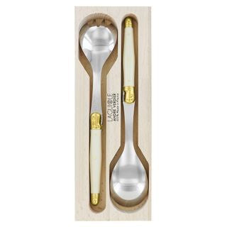 Verdier Salad Set Ivory & Brass