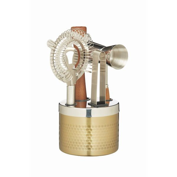 Bc Cocktail Set Hammered Brass 5pc