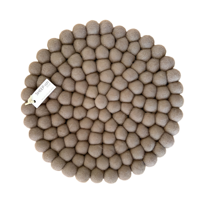 Felt Ball Pot Stands Fawn 26cm