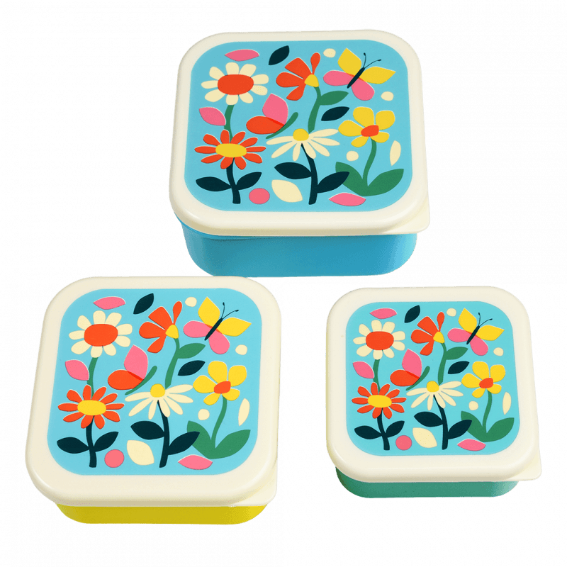 Snack Boxes, set of 3 - Butterfly Garden
