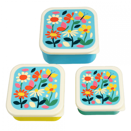 Snack Boxes, set of 3 - Butterfly Garden