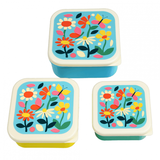Snack Boxes, set of 3 - Butterfly Garden