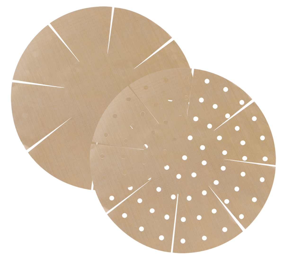 Round Air Fryer Liners Gold Reusable Set2