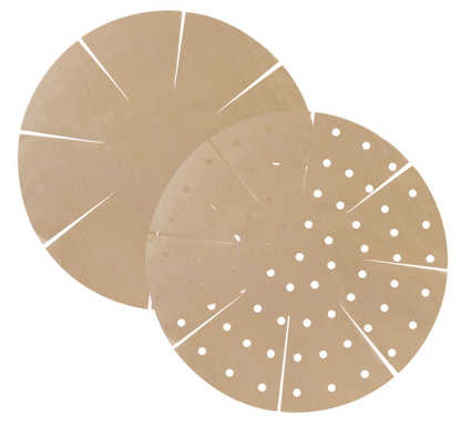 Round Air Fryer Liners Gold Reusable Set2
