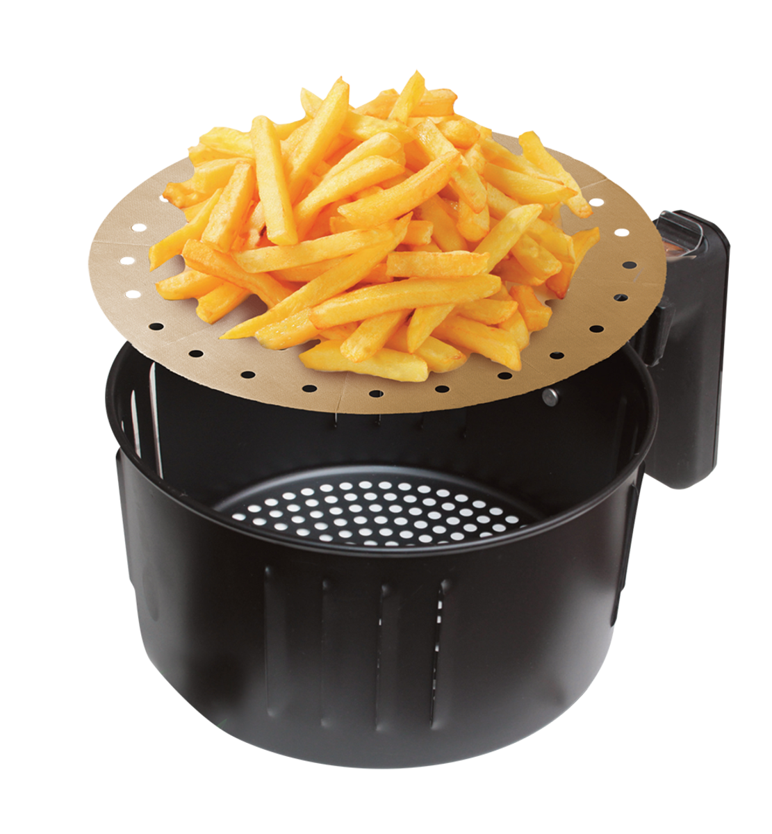 Round Air Fryer Liners Gold Reusable Set2