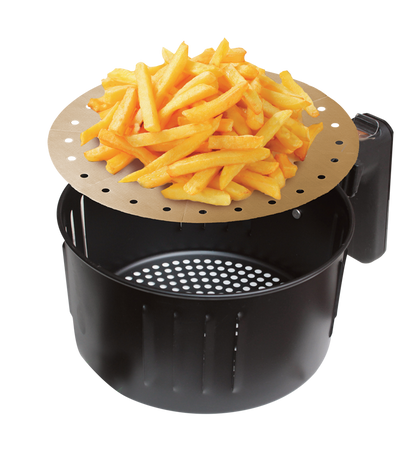 Round Air Fryer Liners Gold Reusable Set2