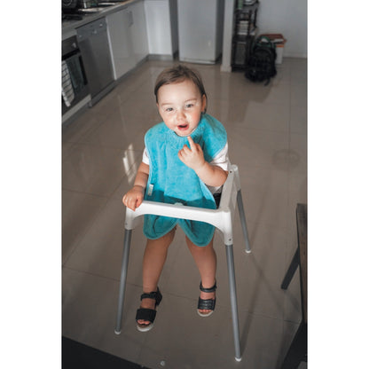 Aqua Towel Highchair Hugger Bibs
