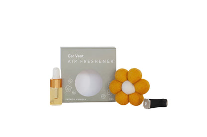 Car Diffuser Beach Linen Mustard White