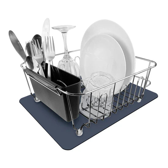 Quick Dry Dish Mat Marine Blue