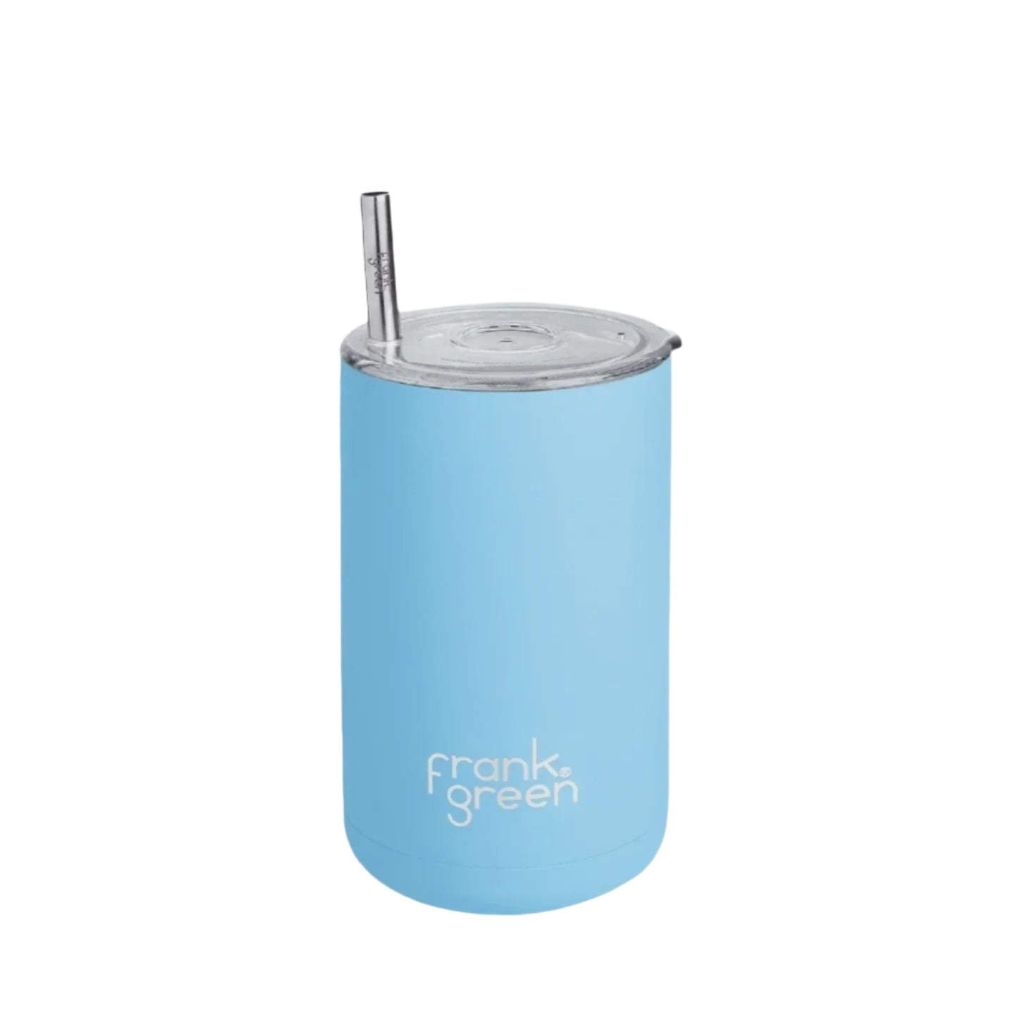 Iced Coffee Cup with Straw Sky Blue