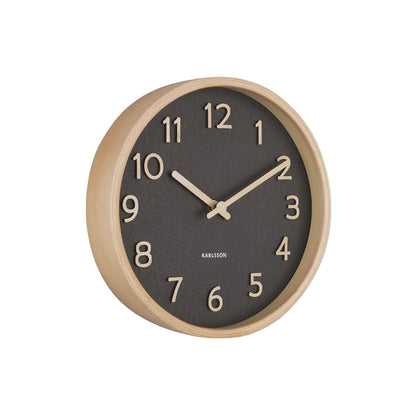 Pure Wood Grain Wall Clock Black
