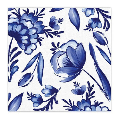 Beverage Napkins Blue Floral