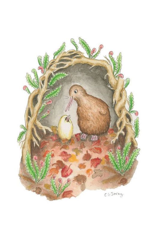 Card Kiwi With Hatching Egg