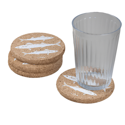 Coasters Cork Set4 Mackeral