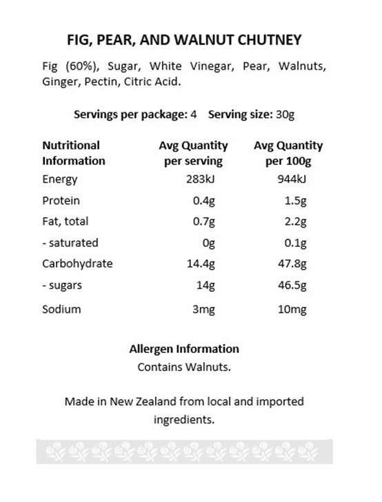 Chutney - Fig, Pear & Walnut