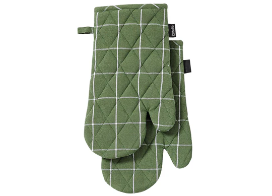 Eco Check Green 2pk Oven Mitt
