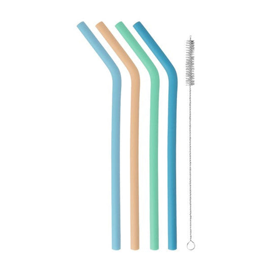 Reusable Silicone Straws With Brush