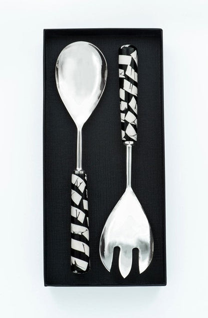 Salad Servers Black/White