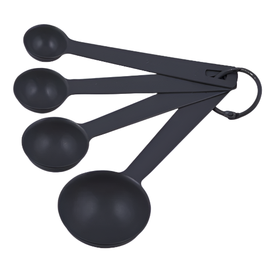 Essentials Measuring Spoons Set4 Charcoal