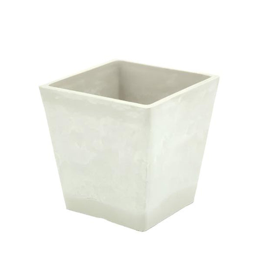 Stonefusion Sq pot 12x12cm White