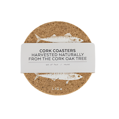 Coasters Cork Set4 Mackeral