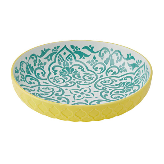 Coupe Bowl 21cm Yellow Geometric Blue