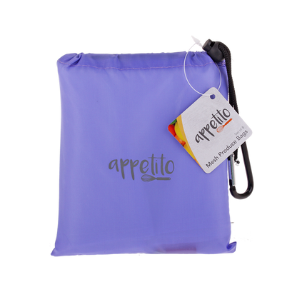 Mesh Produce Bag Set 8 w"Pouch Purple